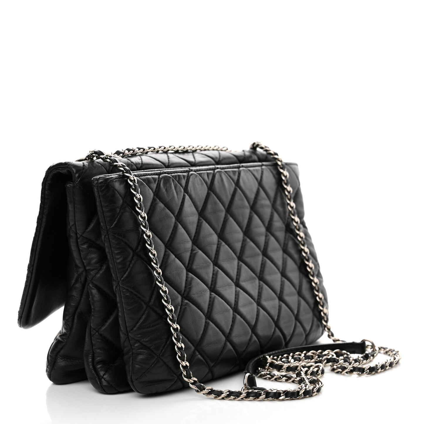 Lambskin Quilted Jumbo Chanel 3 Flap Black