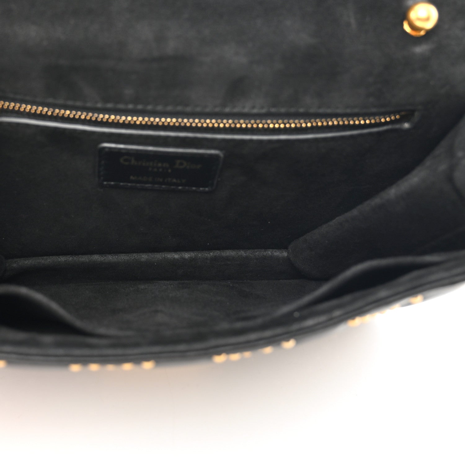 Christian Dior Lambskin Cannage Studded Large Dioraddict Flap Bag Black 5 of 11