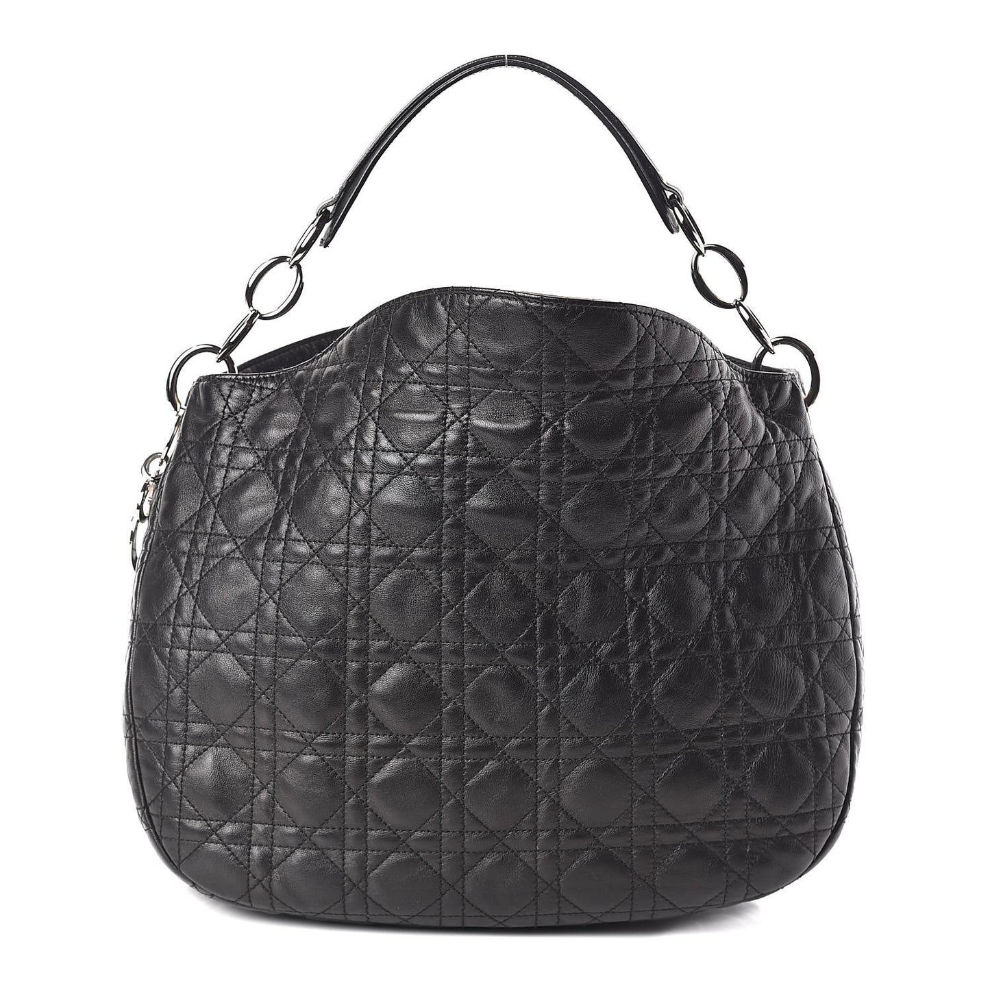 Lambskin Cannage Medium Dior Soft Hobo Black