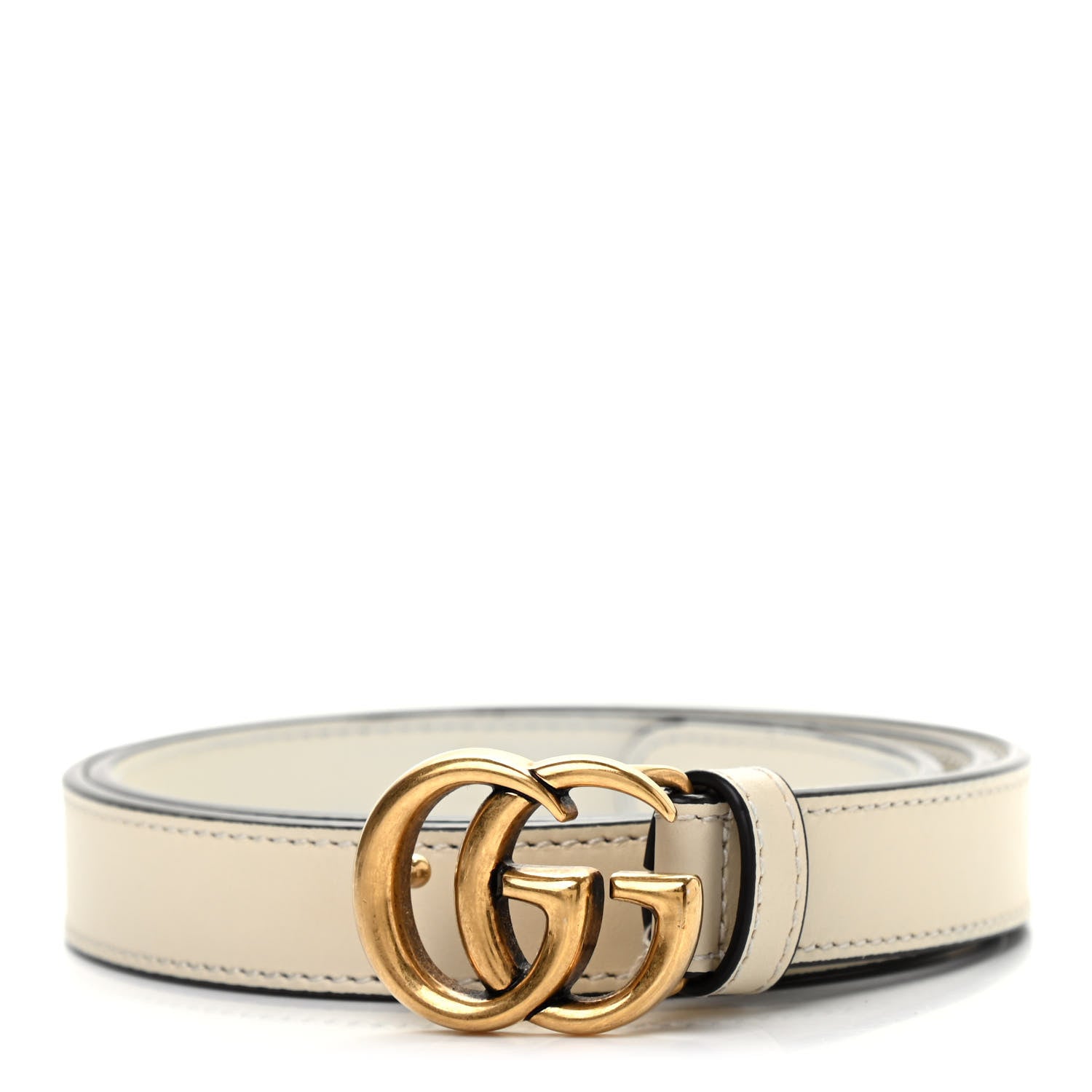 Gucci Calfskin Double G 20mm Belt 75 30 Mystic White 1 of 7