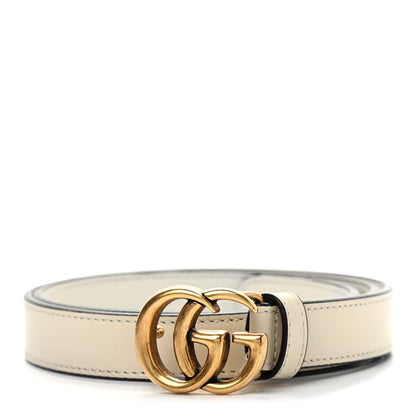 Gucci Calfskin Double G 20mm Belt 75 30 Mystic White 1 of 7