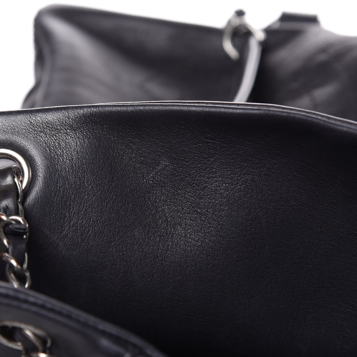 Lambskin Quilted Drawstring Backpack Navy Blue