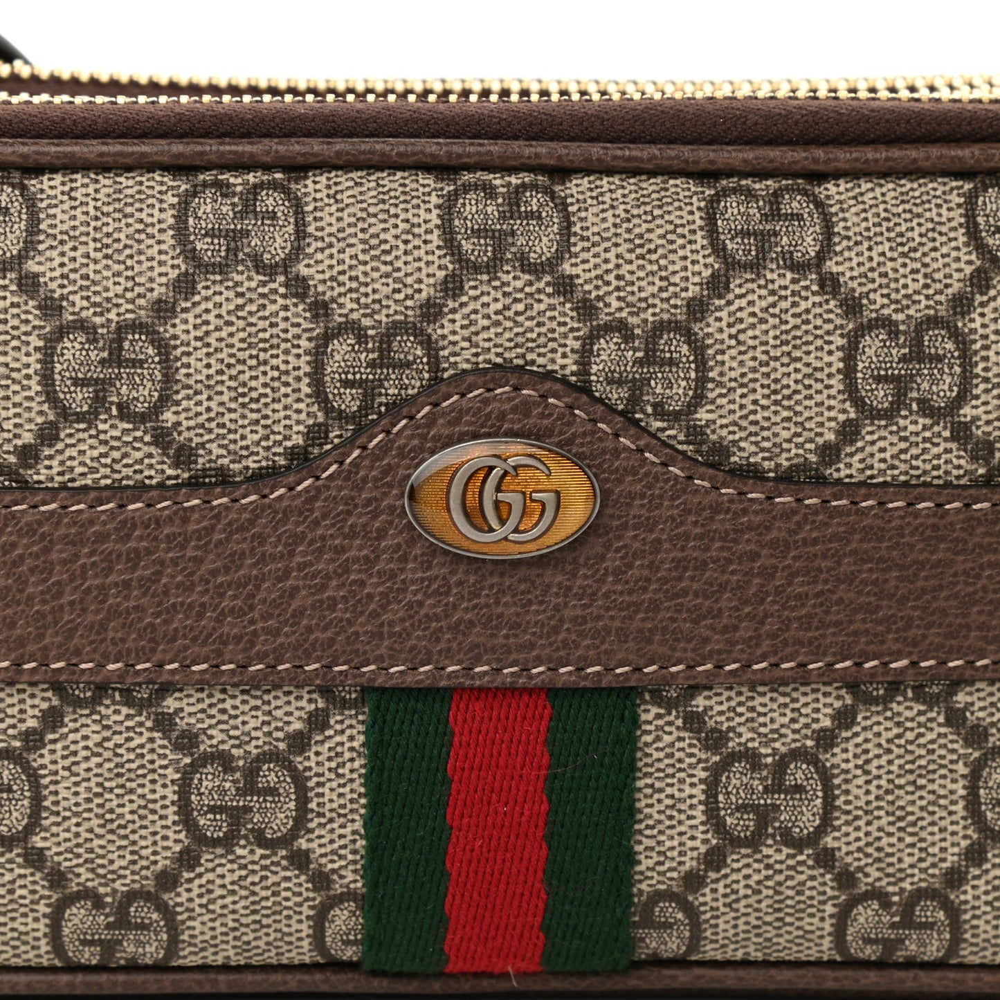 GG Supreme Monogram Web Mini Ophidia GG Bag Brown