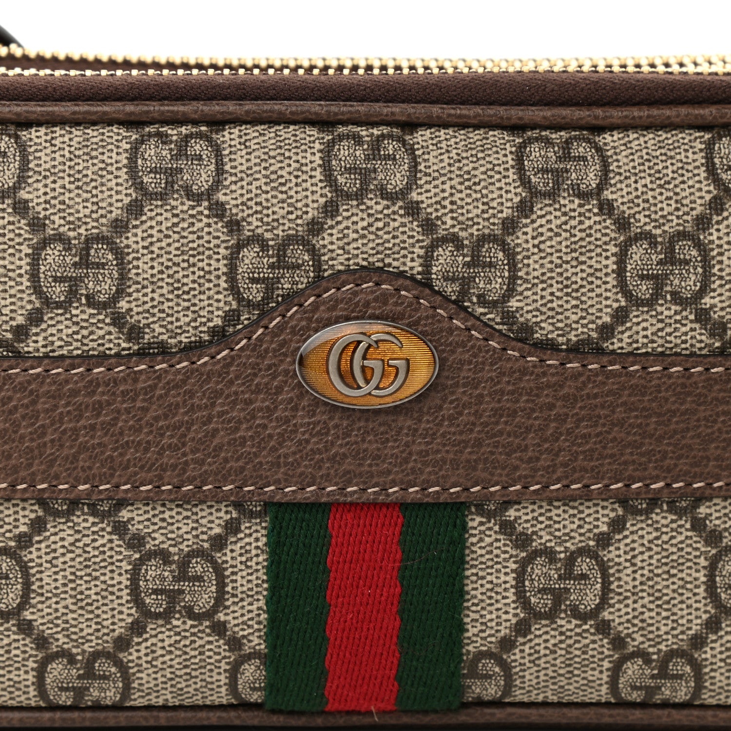 Gucci GG Supreme Monogram Web Mini Ophidia GG Bag Brown 8 of 10