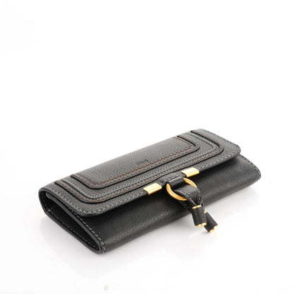 Chloe Calfskin Marcie Continental Flap Wallet Black 4 of 7