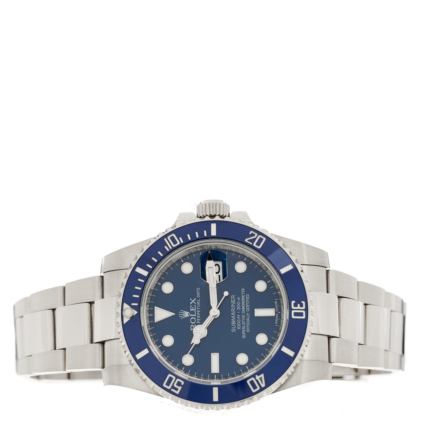 18K White Gold 40mm Oyster Perpetual Submariner Smurf Watch Royal Blue 116619LB