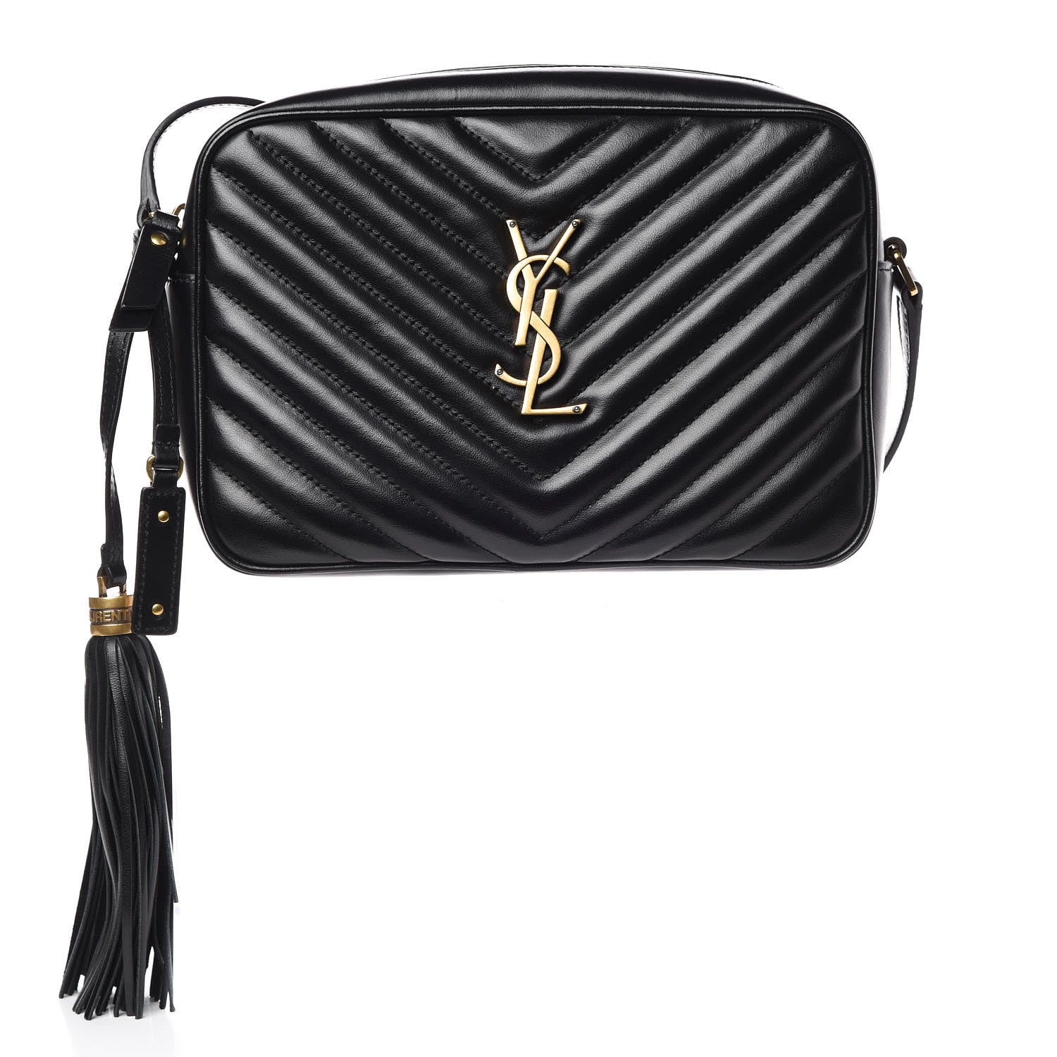 Saint Laurent Calfskin Matelasse Monogram Lou Camera Bag Black 1 of 10
