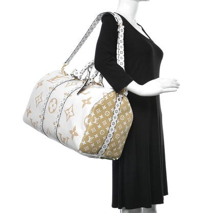 Louis Vuitton Monogram Giant Keepall Bandouliere 50 Kaki Beige 2 of 9