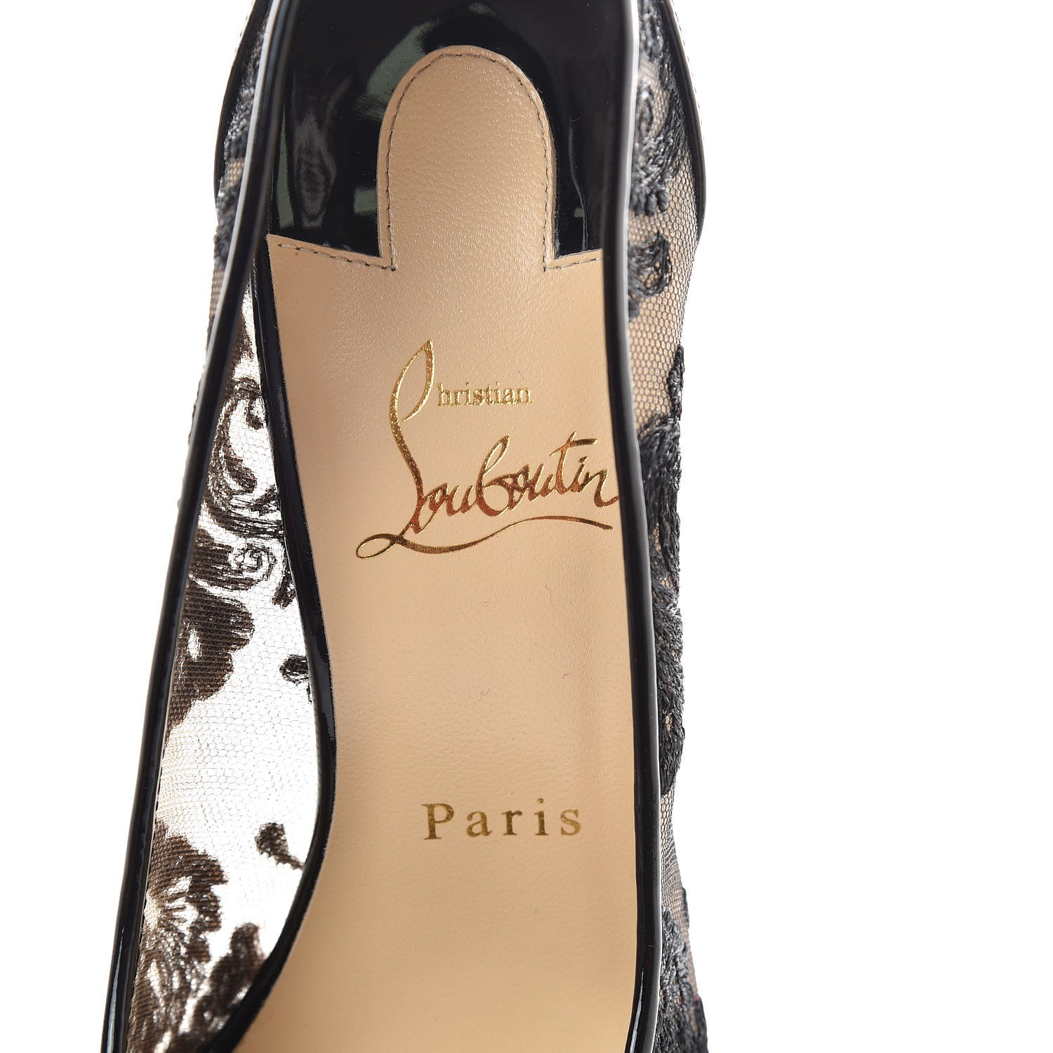 Christian Louboutin Dentelle Chantilly Follies Lace 100 Pumps 38 Black 5 of 8