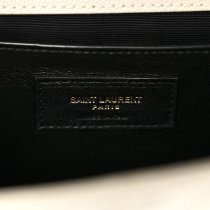 Saint Laurent Grain De Poudre Textured Mixed Matelasse Medium Triquilt Monogram Satchel Crema Soft 6 of 12