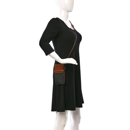Celine Triomphe Canvas Lambskin Phone Pouch With Flap Tan 2 of 9