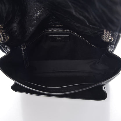 Saint Laurent Crinkled Calfskin Matelasse Monogram Medium Niki Chain Satchel Black 5 of 7