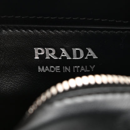 Prada Soft Calfskin Impunture Diagramme Dome Crossbody Bag Black 5 of 8