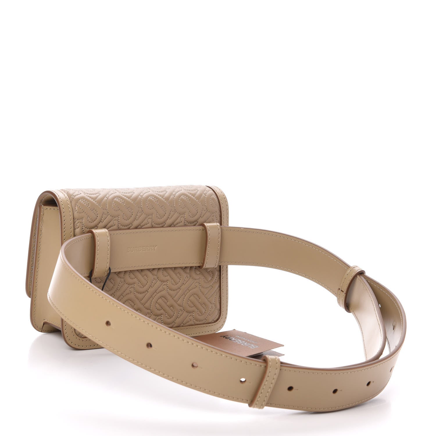 Burberry Lambskin Embossed Monogram TB Bum Bag Honey 3 of 10