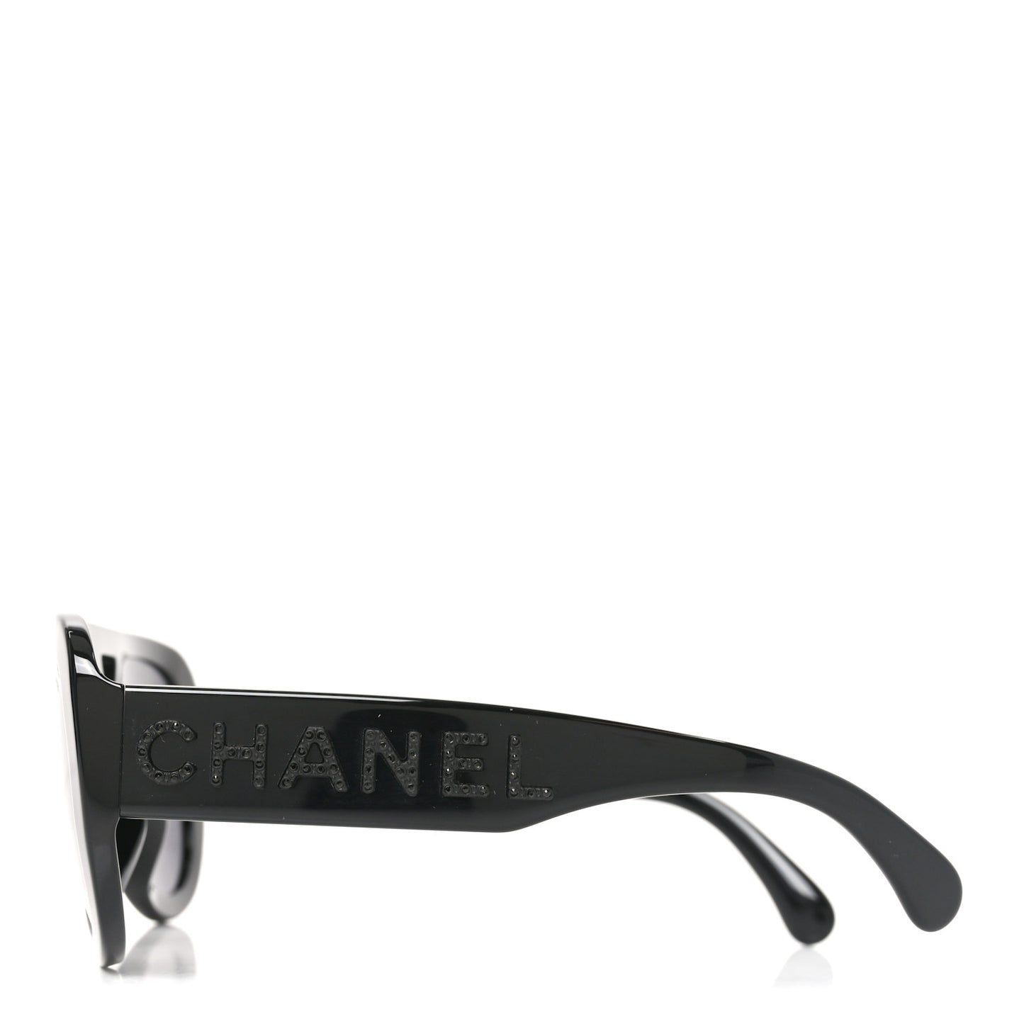 Acetate Strass Polarized Sunglasses 5432-B-A Black