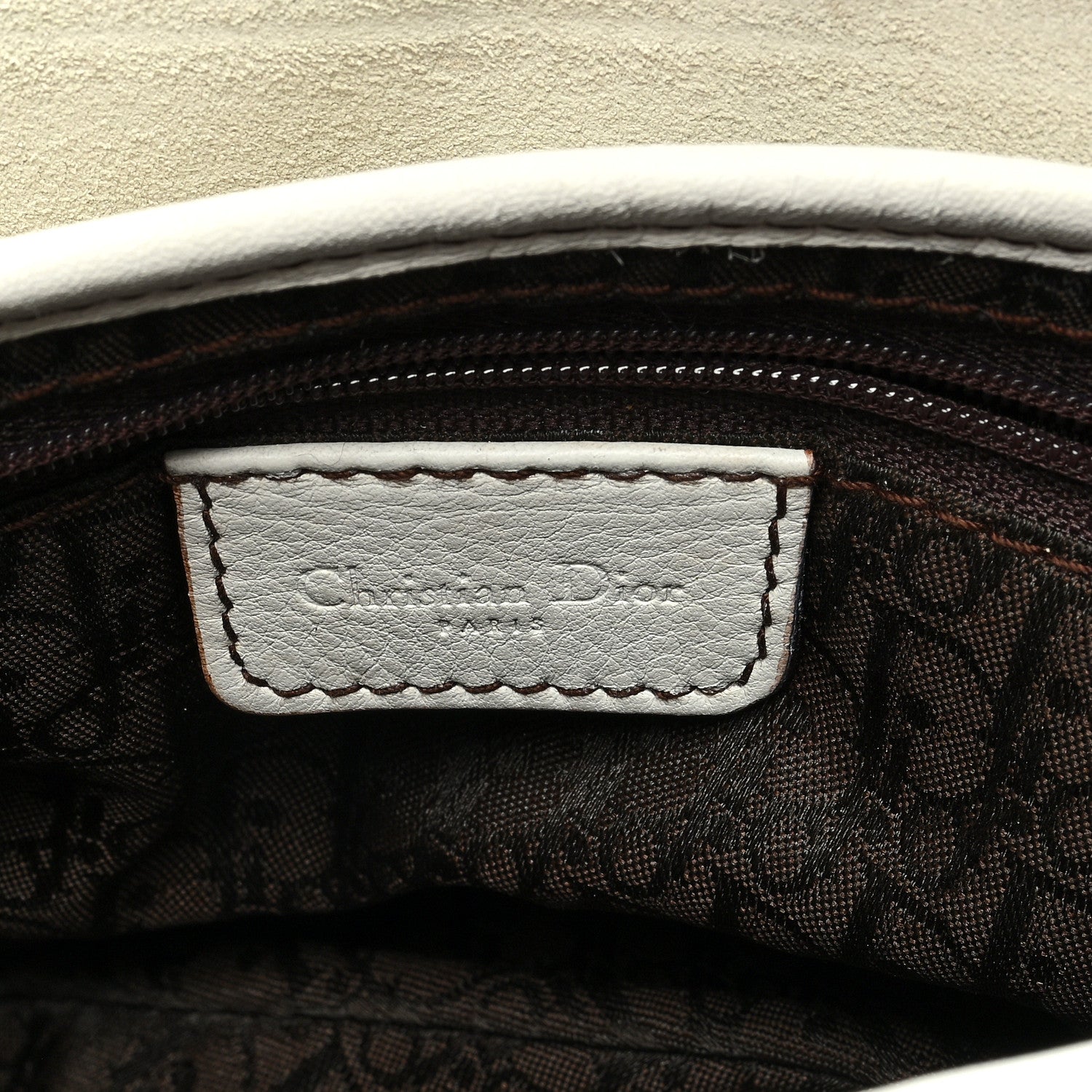 Christian Dior Calfskin Saddle Bag White 6 of 13