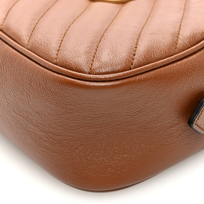 Gucci Glazed Calfskin Matelasse Diagonal Small GG Marmont Chain Shoulder Bag Cuir 10 of 10
