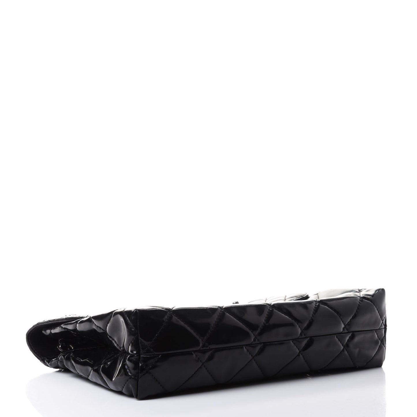 Vinyl Quilted In the Business Flap Bag Black