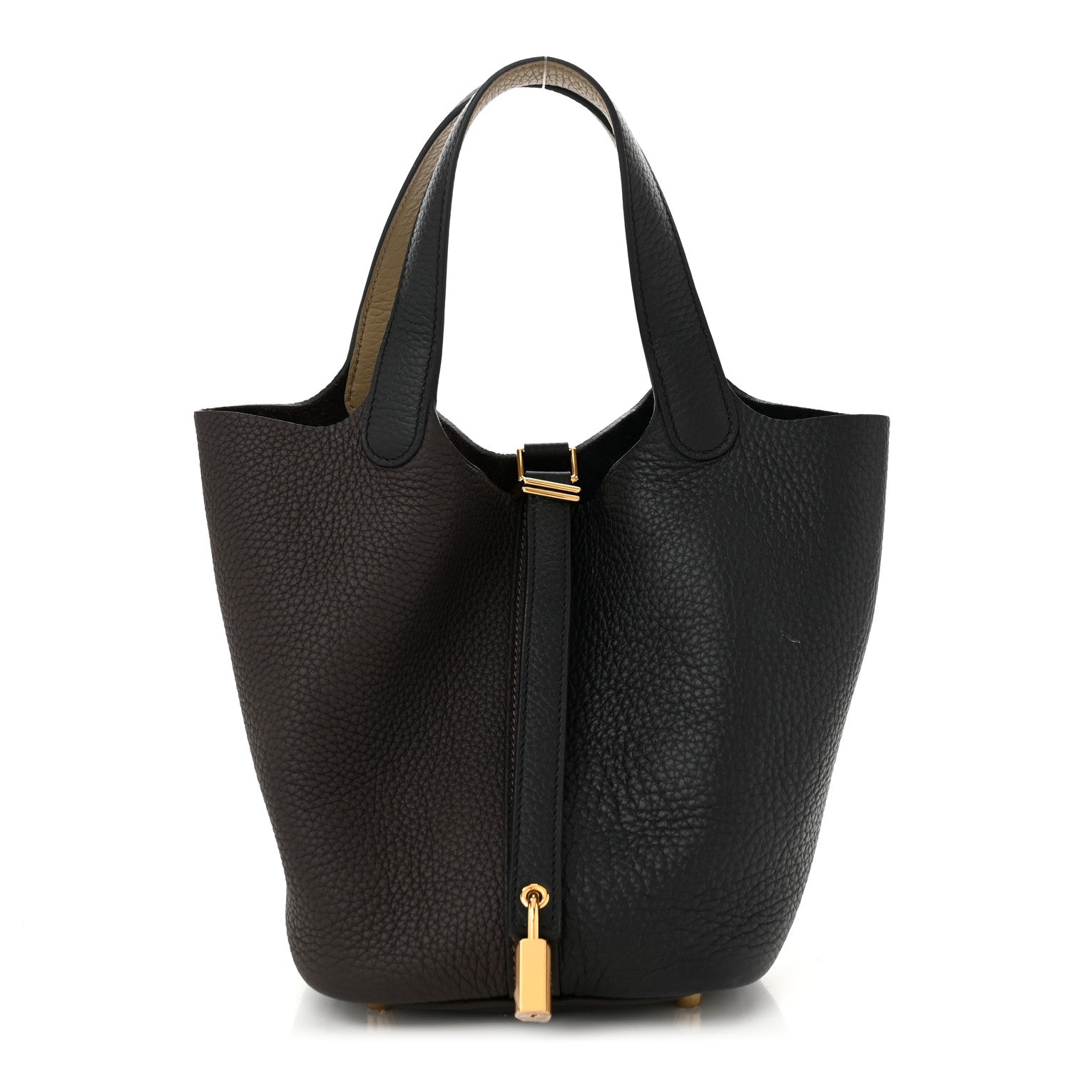 Hermes Taurillon Clemence Casaque Picotin Lock 18 PM Black Ebene Trench 1 of 10