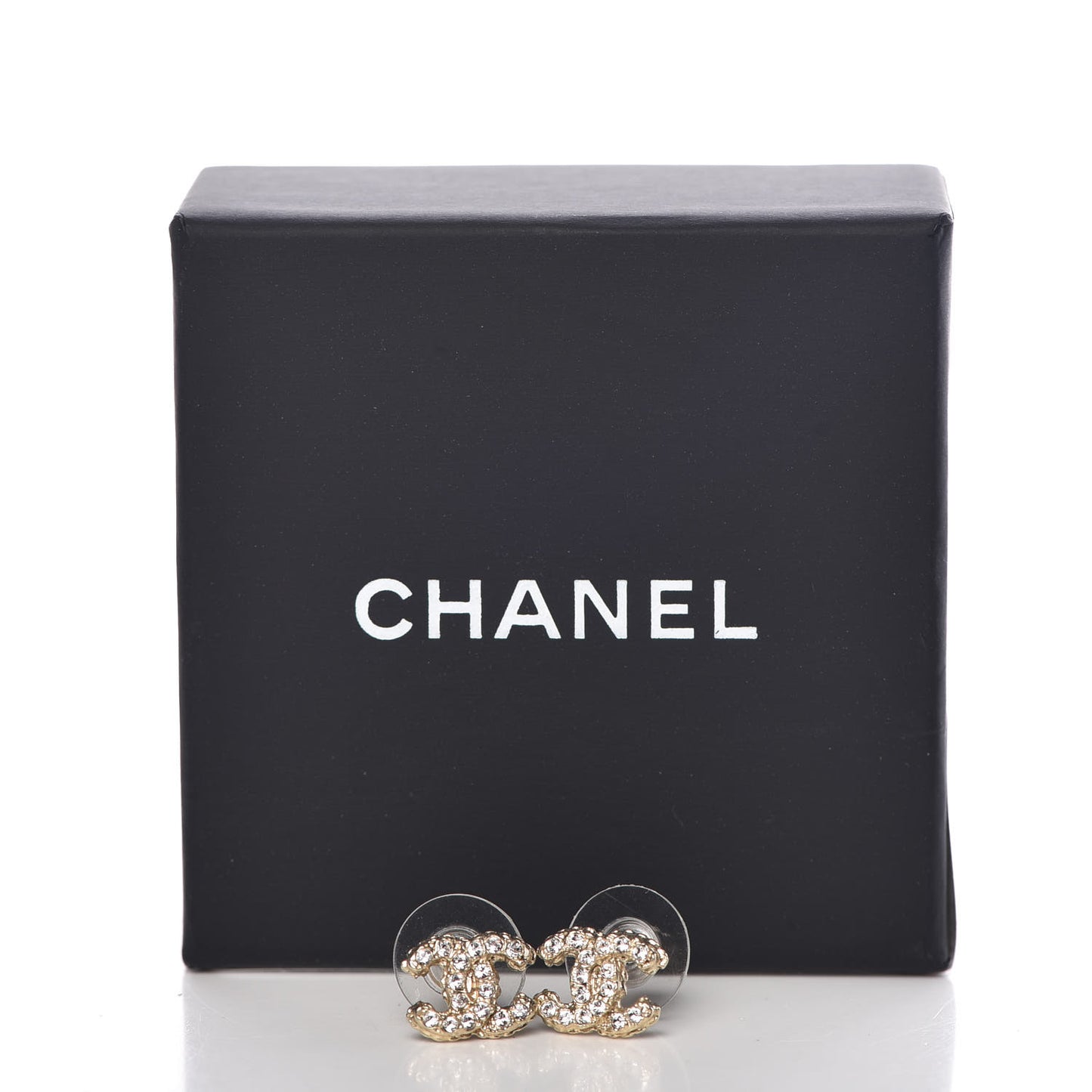 Crystal Mini CC Earrings Gold