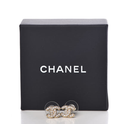 Chanel Crystal Mini CC Earrings Gold 5 of 5