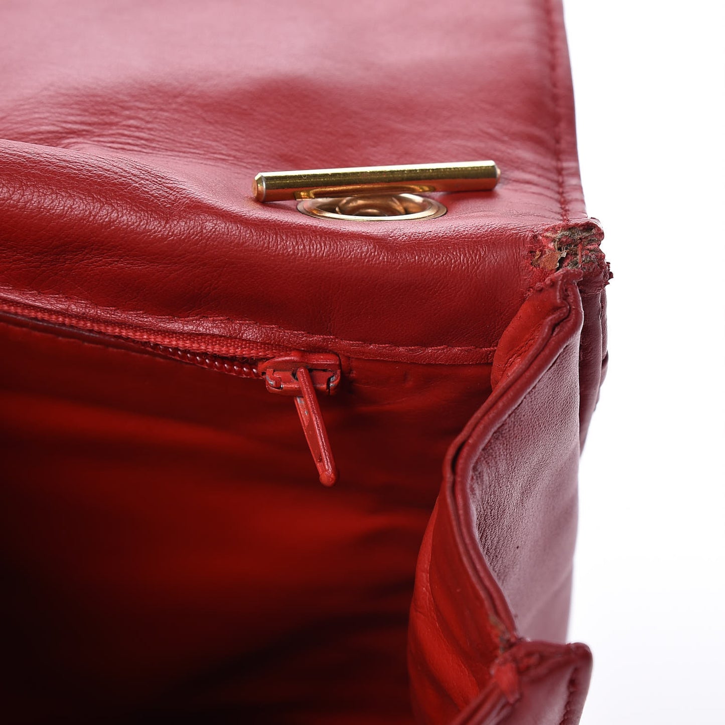 Lambskin Quilted Flap Red