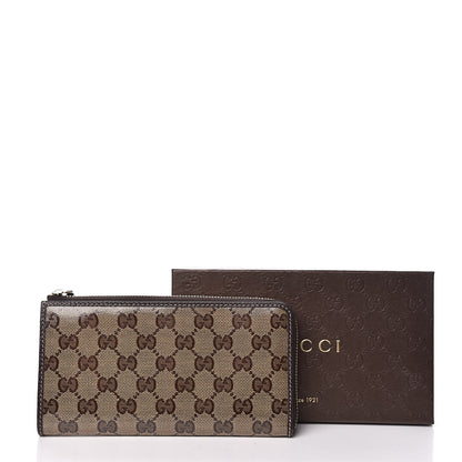 Gucci Crystal Monogram Dollar Calfskin Donna Long Wallet Beige Ebony Testa di Moro 8 of 8