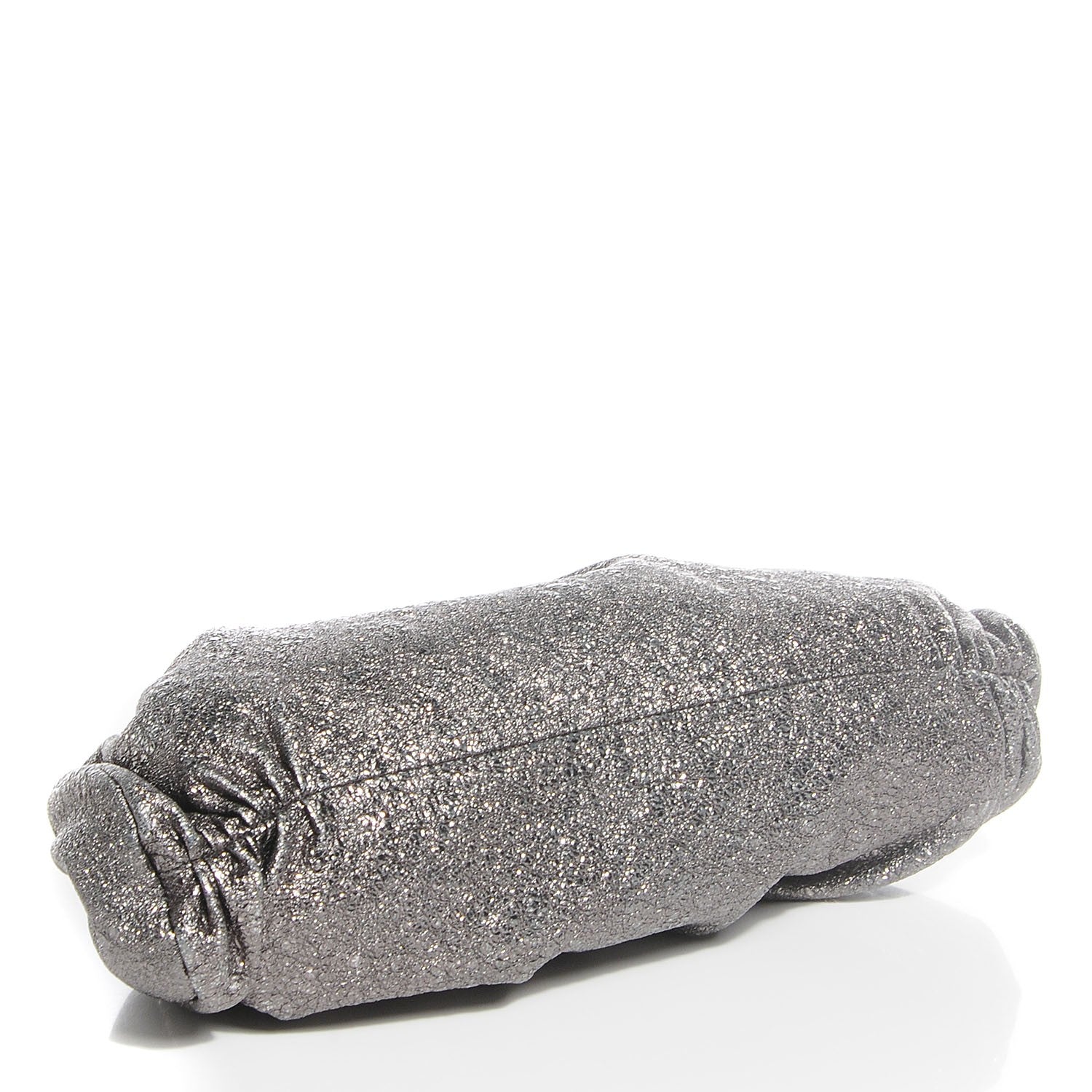 Chanel Crinkled Metallic Lambskin Clutch Dark Silver 4 of 9