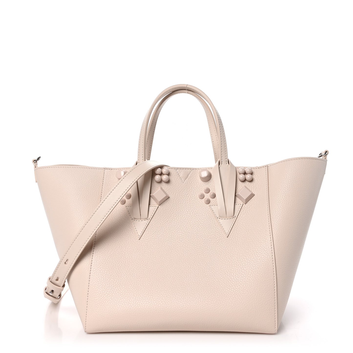 Calfskin Empire Spike Studded Small Cabachic Tote Leche