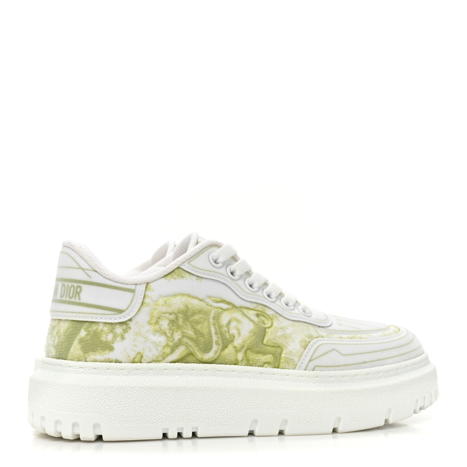 Christian Dior Technical Fabric Dior Addict Toile De Jouy Low Top Sneakers 35 Lime 5 of 9