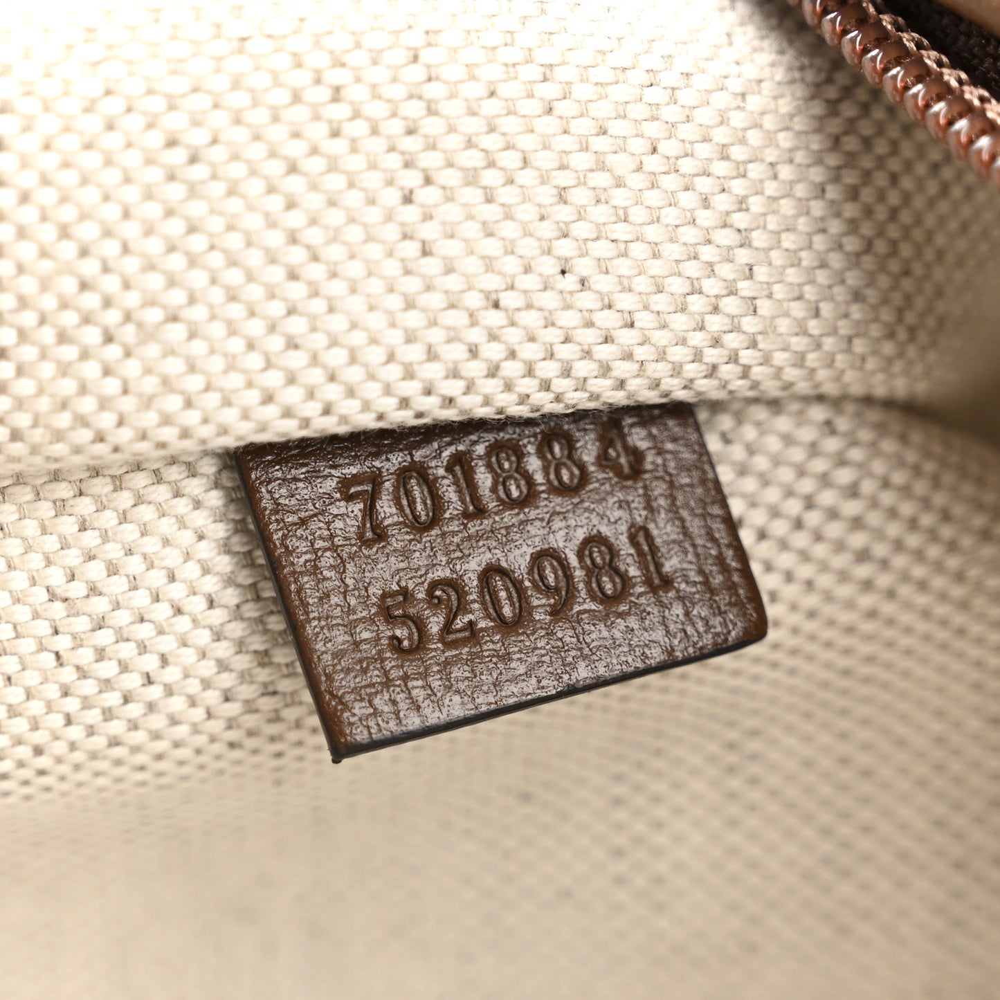 GG Supreme Monogram Azalea Calfskin Retro Interlocking G Garment Bag Beige Ebony Brown Sugar