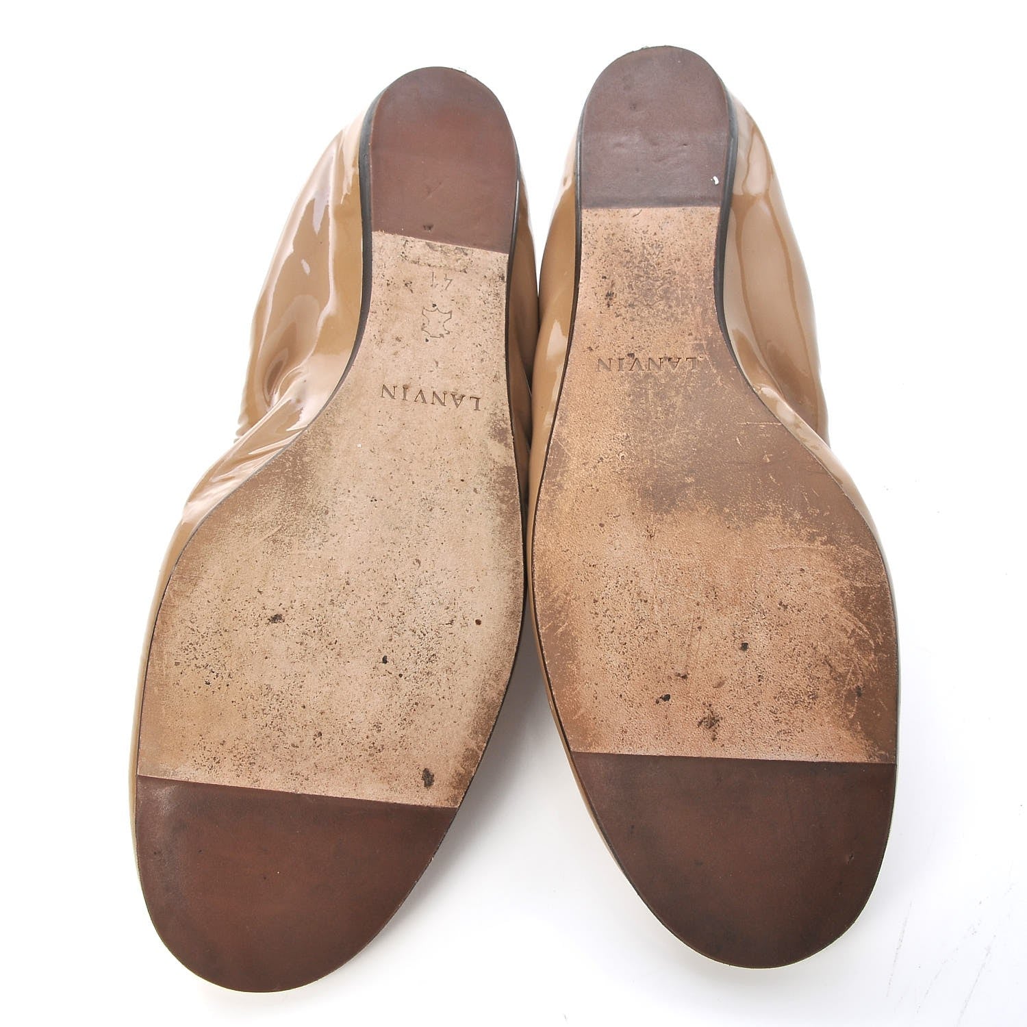 Lanvin Patent Ballet Flats 41 Nude 7 of 9