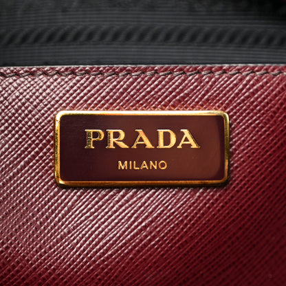 Prada Saffiano Lux Bi-Color Medium Tote Red Black 6 of 14