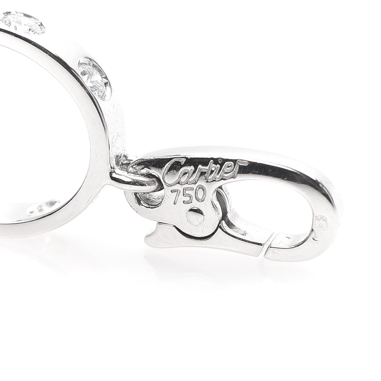 Cartier 18K White Gold Diamond LOVE Ring Charm 3 of 4