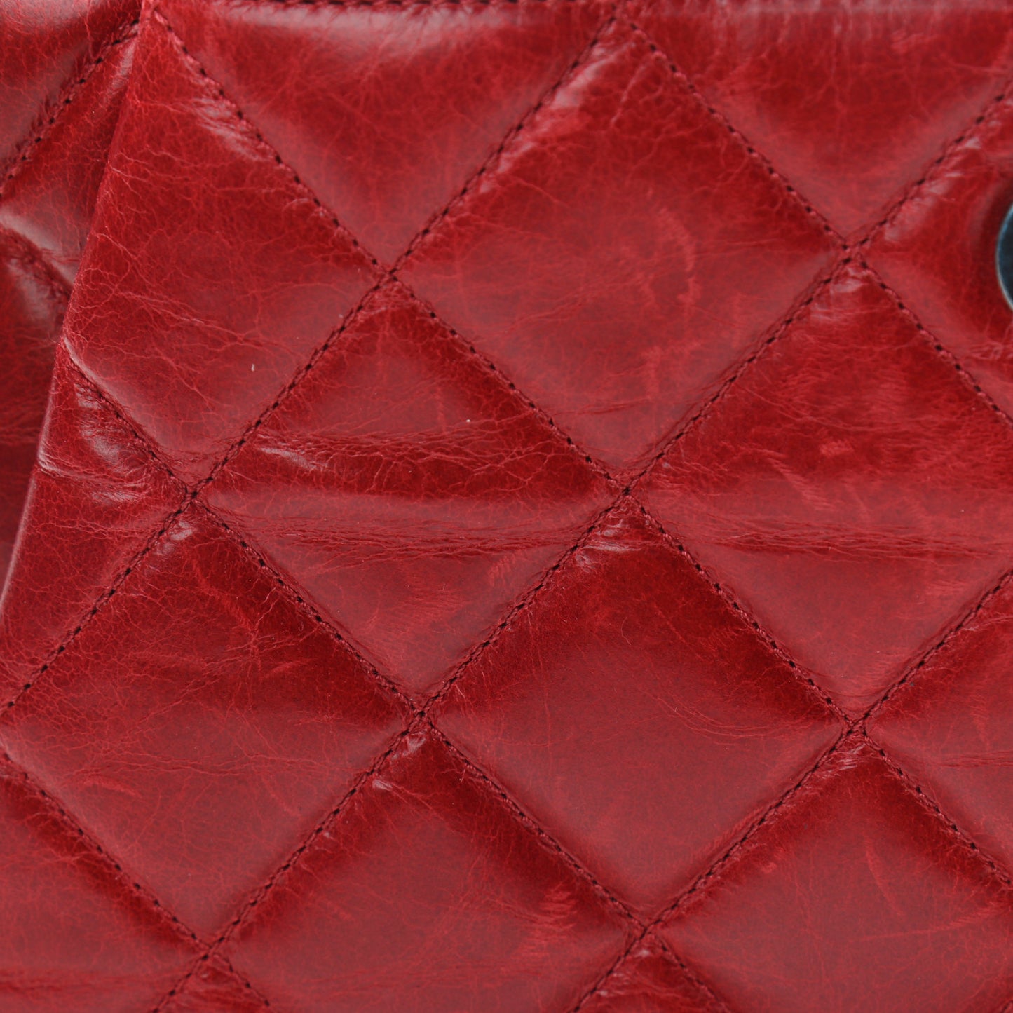 Aged Calfskin Quilted Zip Clutch Dark Red