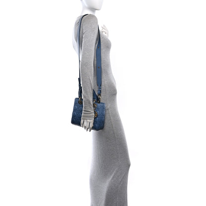 Christian Dior Lambskin Cannage Gradient Small My ABCDior Lady Dior Indigo Blue 2 of 12