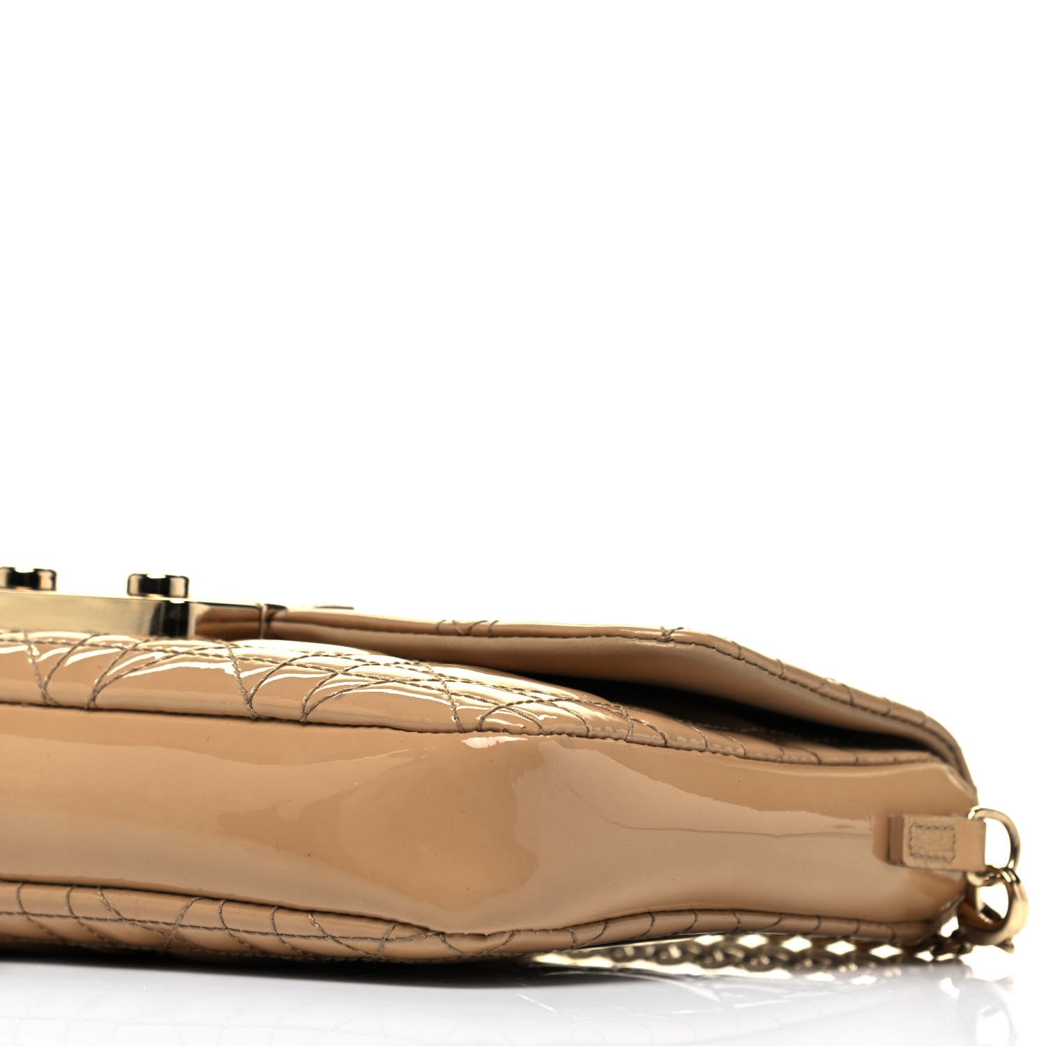 Christian Dior Patent Cannage New Lock Pouch Beige 6 of 9