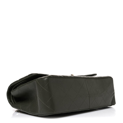 Chanel Lambskin Quilted Jumbo Double Flap Green 4 of 10