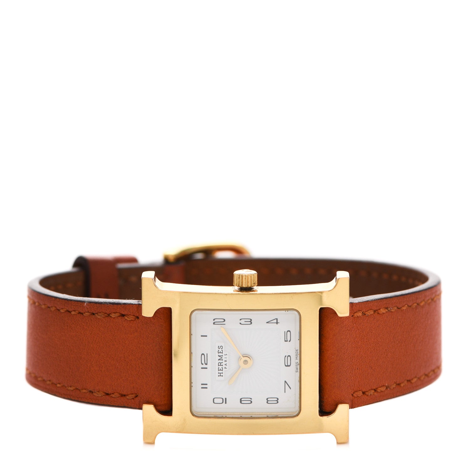 Hermes Stainless Steel Epsom 17.2mm Heure H Hour Quartz Watch Gold 2 of 5