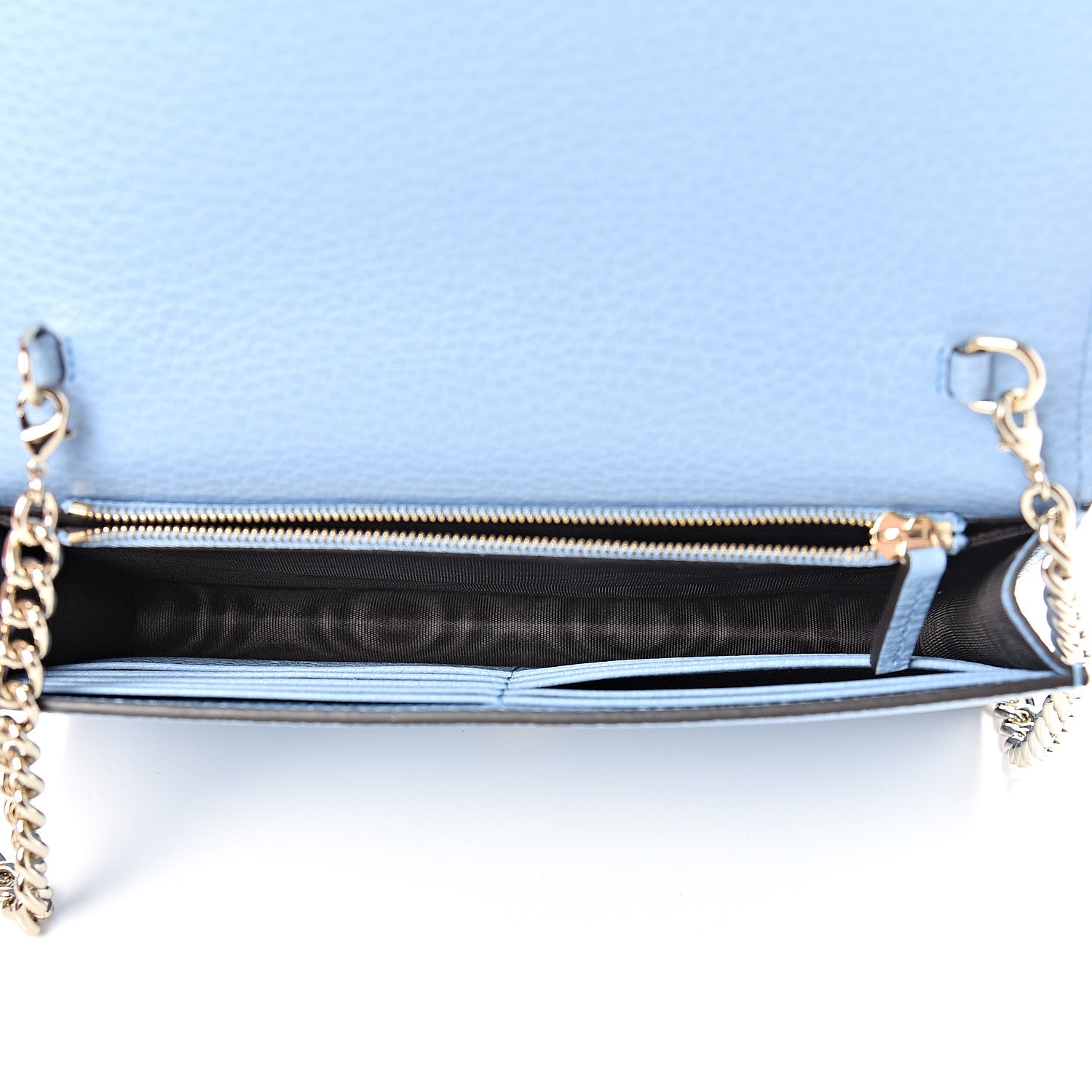 Gucci Dollar Calfskin Medium Betty Chain Wallet Mineral Blue 4 of 10