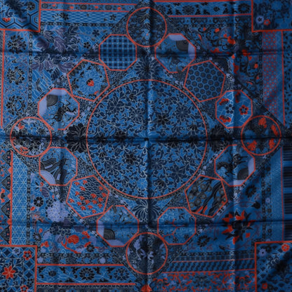 Hermes Silk Collections Imperiales Scarf 90 Navy Red Royal Bleu 1 of 8