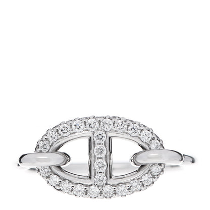 Hermes 18K White Gold Diamond New Farandole Ring 54 6.75 1 of 5