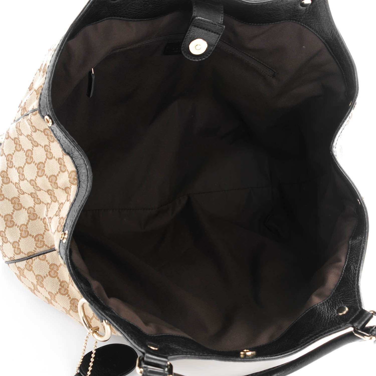 Gucci Monogram Large Sukey Tote Beige Ebony Black 5 of 7