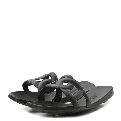 Hermes Rubber Aloha Sandals 37 Black 3 of 8