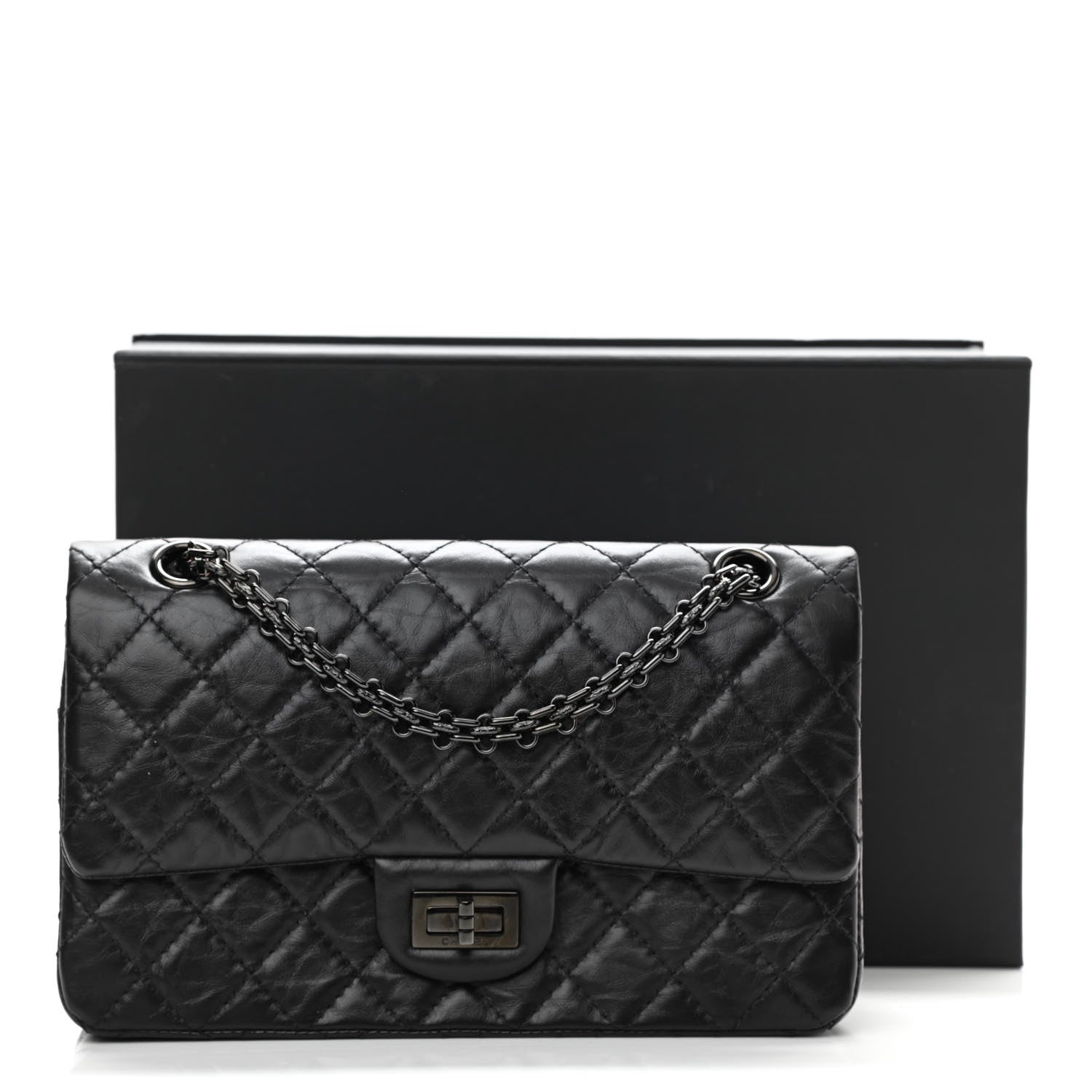 Chanel Aged Calfskin Quilted 2.55 Reissue 225 Flap So Black 11 of 11