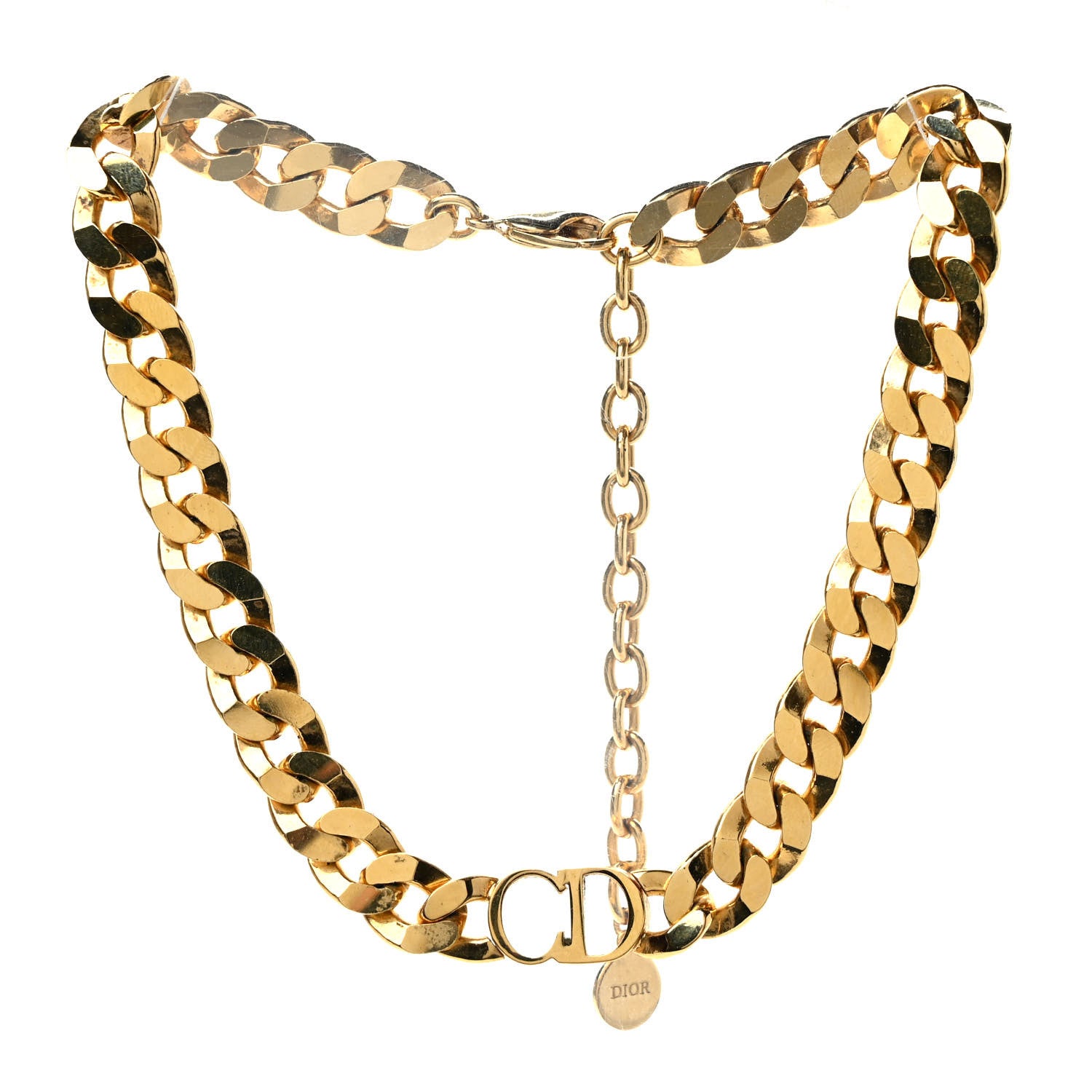 Christian Dior Metal Danseuse Etoile Chain Choker Necklace Gold 2 of 4