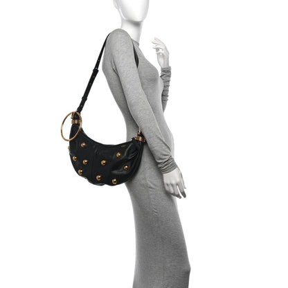 Chloe Calfskin Studded Small Bracelet Hobo Bag Black 2 of 10