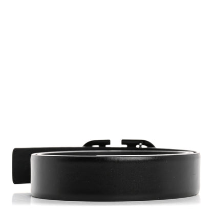 Valentino Garavani Glossy Calfskin Monochrome VLogo Belt 80 32 Black 2 of 7