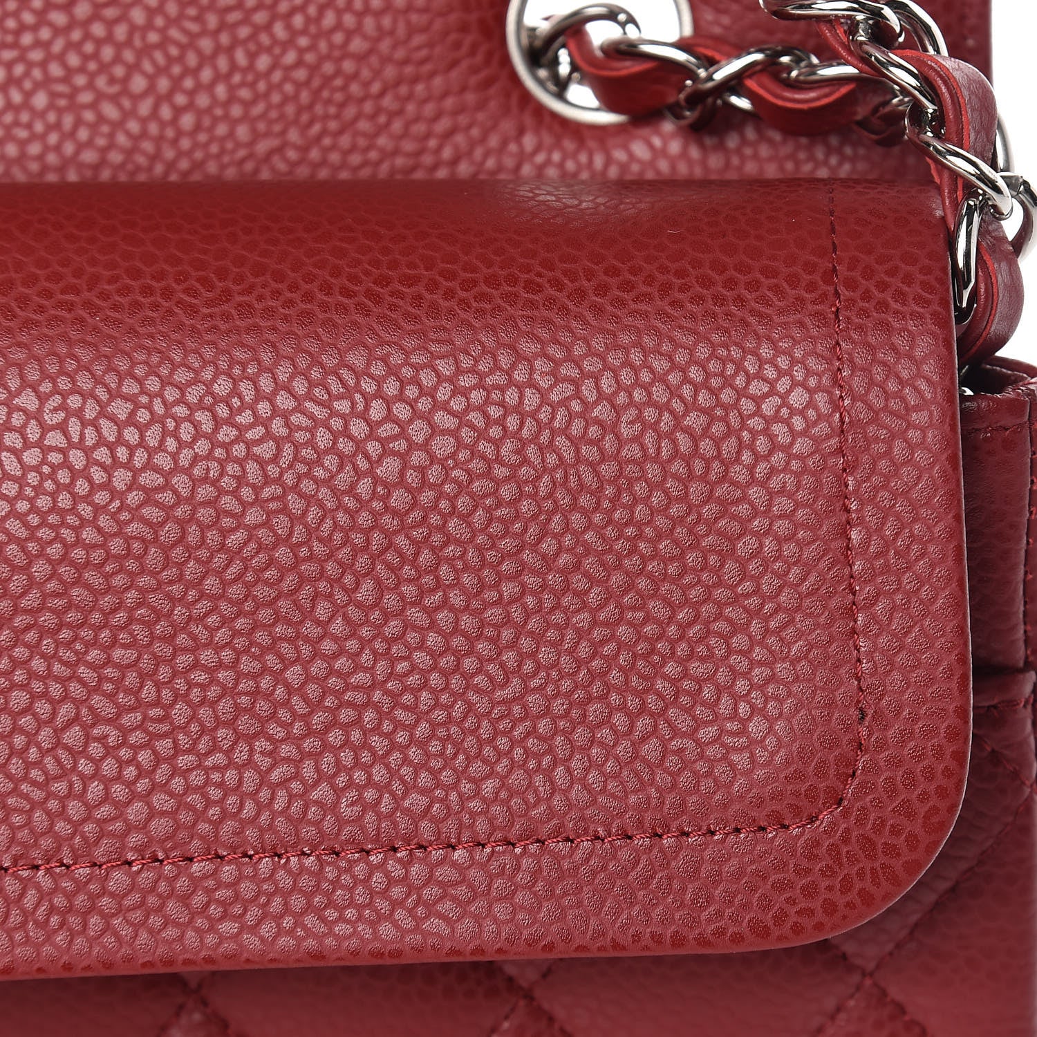 Chanel Caviar Quilted Medium Double Flap Red 17 of 19