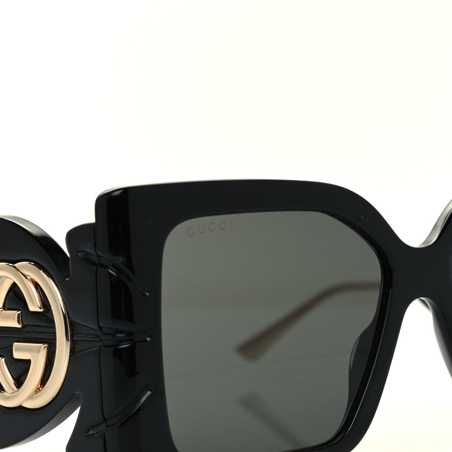 Acetate Square Frame Wing Sunglasses GG0535S Black